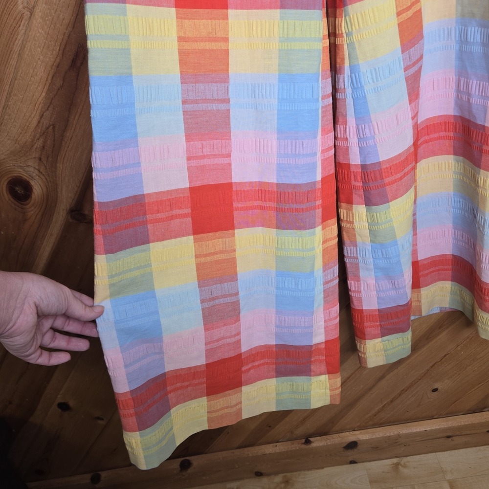 Rare Vintage 70s Plushbottoms High Waisted Rainbow Plaid Bell Bottoms - Picture 3 of 10